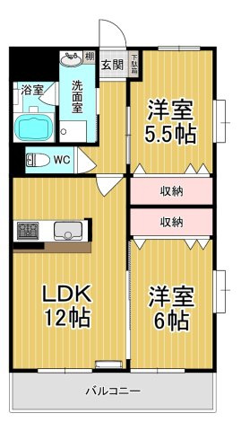 【間取り】 | グリーンヒルズ | オール洋間です♪