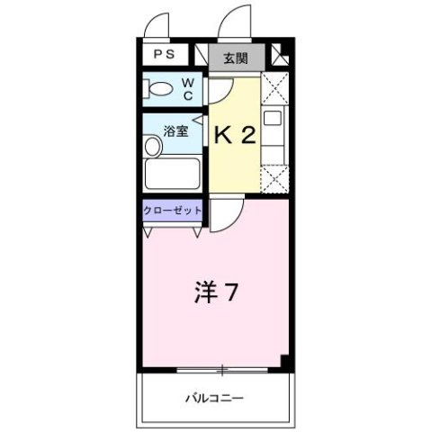 熊本市東区西原１丁目の賃貸マンションの間取り