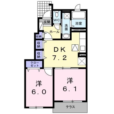 合志市豊岡のアパートの間取り