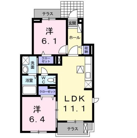 合志市須屋のアパートの間取り