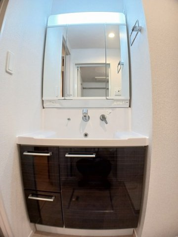 菊池郡菊陽町大字久保田の賃貸マンションの洗面所|広い洗面スペース