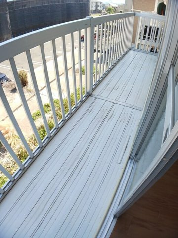合志市須屋のアパートのバルコニー|陽当たり良好なバルコニーです