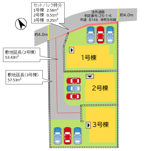 遠賀郡芦屋町幸町1期1号棟の区画図