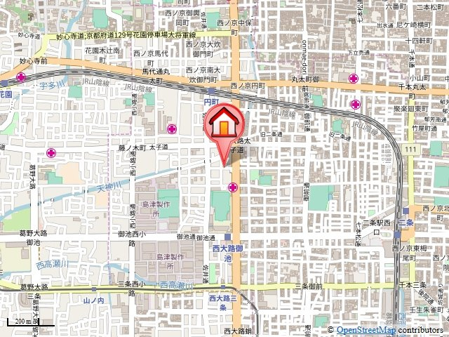 クリスタルグランツ西大路御池の地図