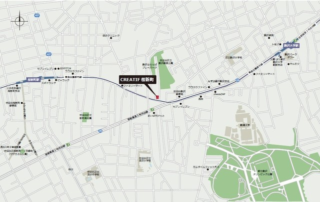ＣＲＥＡＴＩＦ桜新町の地図