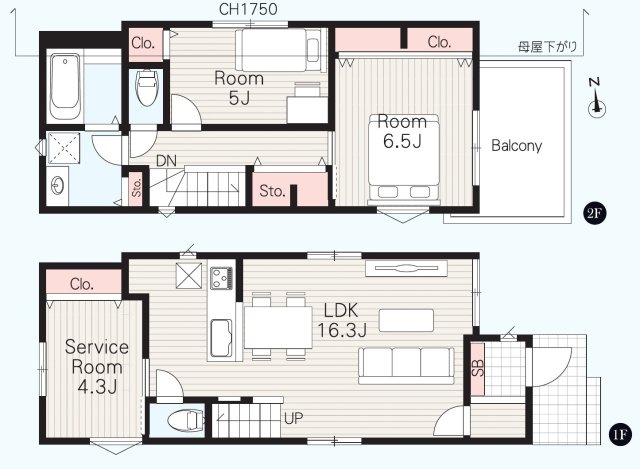 小平市御幸町283番　中央線　武蔵小金井駅　新築戸建の間取り