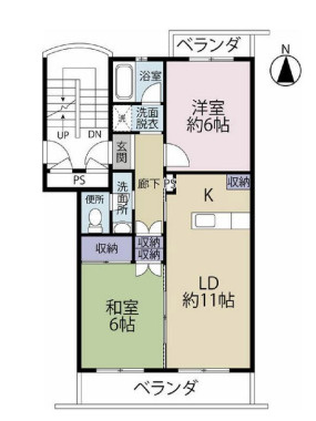 吾妻北第一住宅　二号棟の間取り