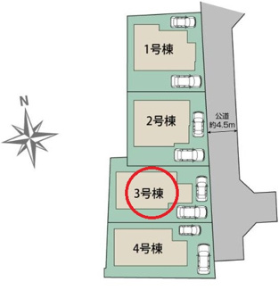 【区画図】 | 日野市日野台2丁目　全4棟　3号棟　仲介手数料無料 | 3号棟