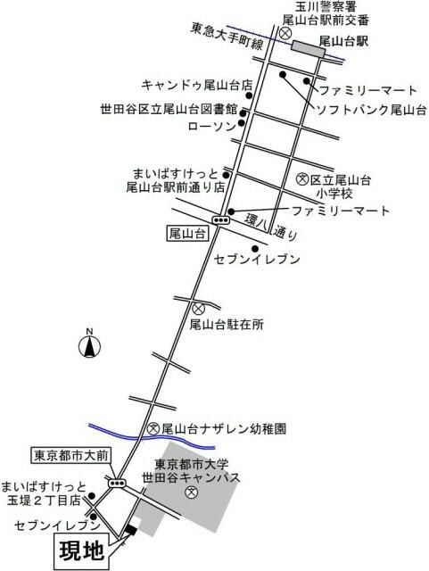 フロール多摩川の地図
