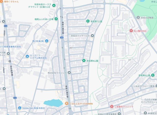 堺市南区赤坂台　第9期　新築一戸建ての地図