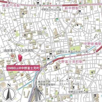 【地図】 | ＥＭＢＥＬＬＩＲ中野富士見町