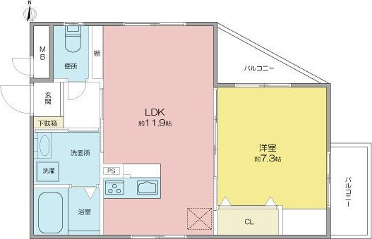 プリムール高蔵の間取り