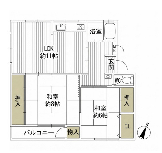渦が森コーポ１９号館の間取り