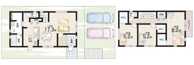 堺市南区赤坂台　第9期　新築一戸建ての間取り|2号地