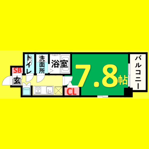 S-RESIDENCE志賀本通　名古屋市賃貸　仲介手数料無料の間取り
