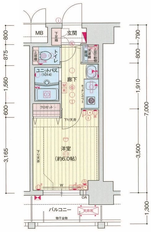 名古屋市中村区太閤通３丁目の賃貸マンションの間取り
