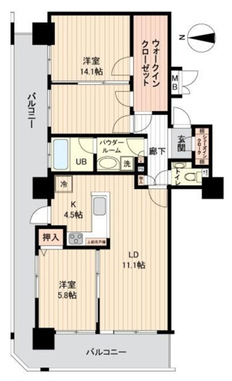 【間取り】 | セレストタワー湘南平塚 | 2LDK⇔3LDKとして利用可能な可変間取りです。