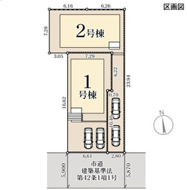 リーブルガーデン福岡市南区長住第九1期の区画図