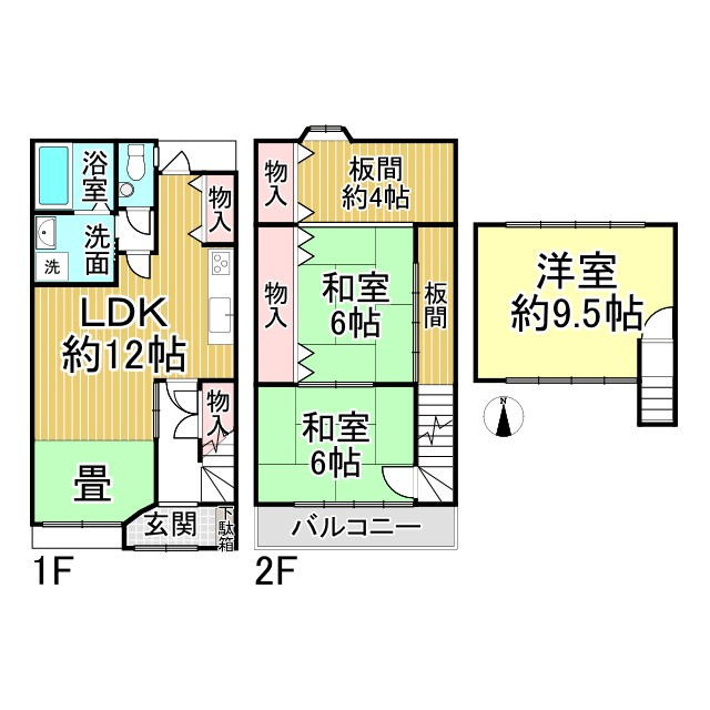 衣笠高橋町 中古戸建の間取り