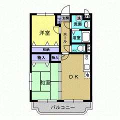 【間取り】 | エルドラード真木 | 2LDKのお部屋です（反転タイプ有り）
