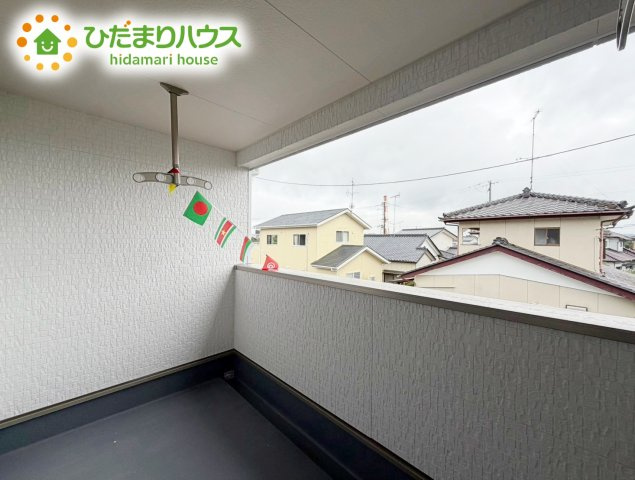 いわき市小名浜第10　新築戸建　2号棟のバルコニー|広々としたバルコニー。お洗濯物もぜーんぶ干せちゃいます！！