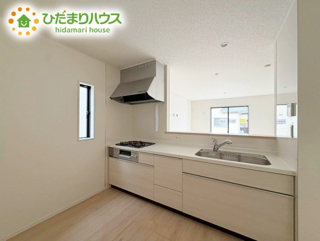 いわき市小名浜第10　新築戸建　3号棟のキッチン|お料理しながら、TVだって見れちゃいます！