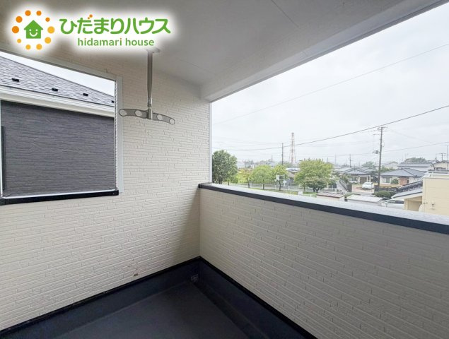 いわき市小名浜第10　新築戸建　4号棟のバルコニー|広々としたバルコニー。お洗濯物もぜーんぶ干せちゃいます！！