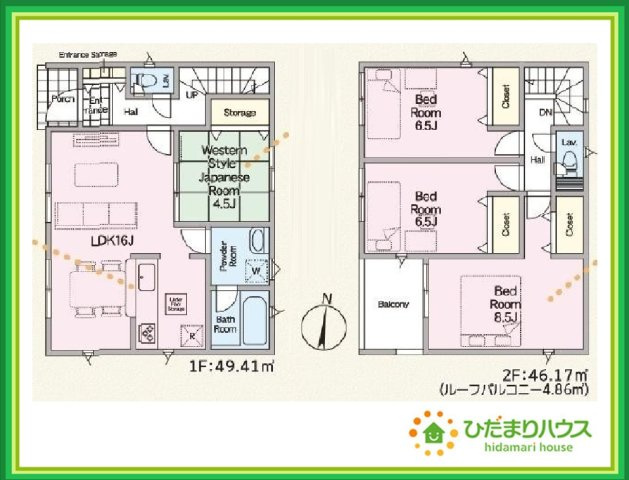 いわき市小名浜第10　新築戸建　4号棟の間取り|8.5帖の主寝室！十分な広さがあるので、大切なプライベート空間を素敵に演出できます♪