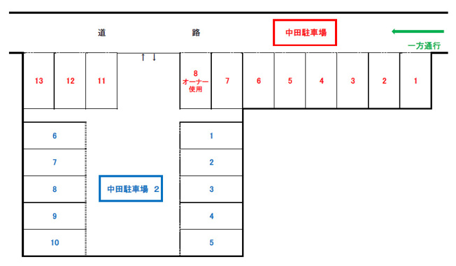 【区画図】 | 中田駐車場２
