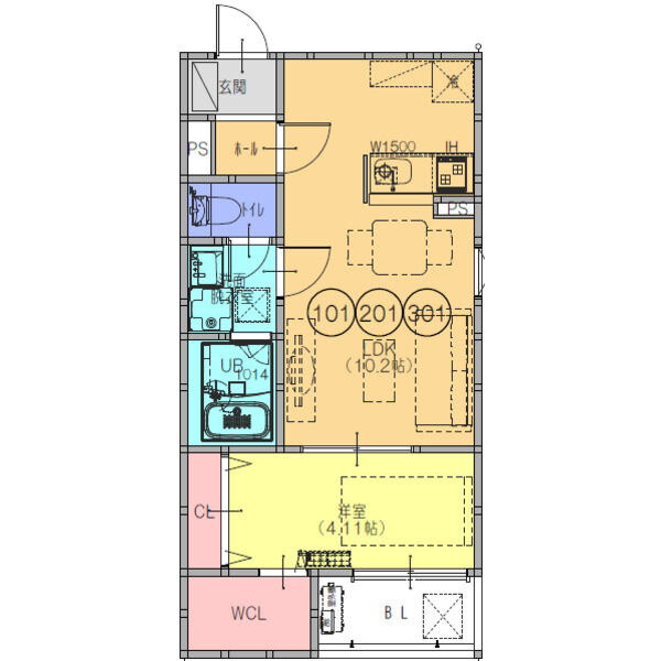 F+style藤井寺道明寺4号館の間取り