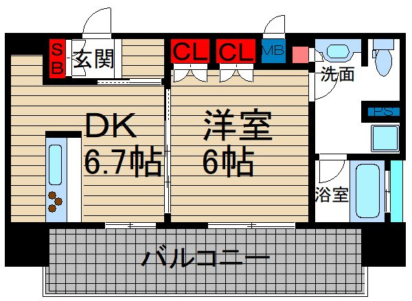 リーガル靭本町の間取り