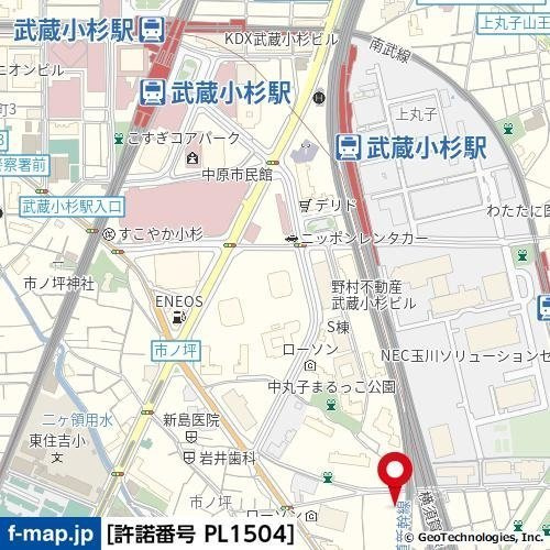 ハーモニーレジデンス武蔵小杉の地図