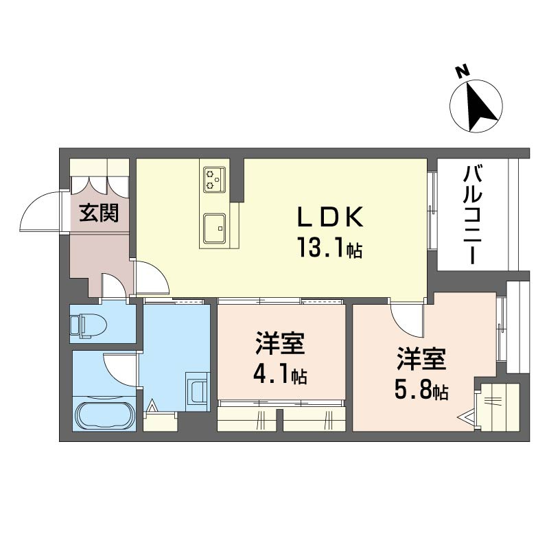 ベンディシオン市川の間取り