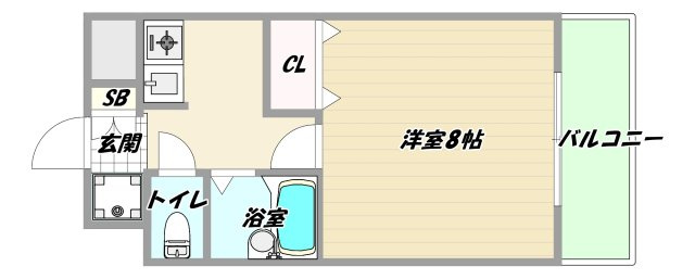 大阪市淀川区東三国６丁目の賃貸マンションの間取り
