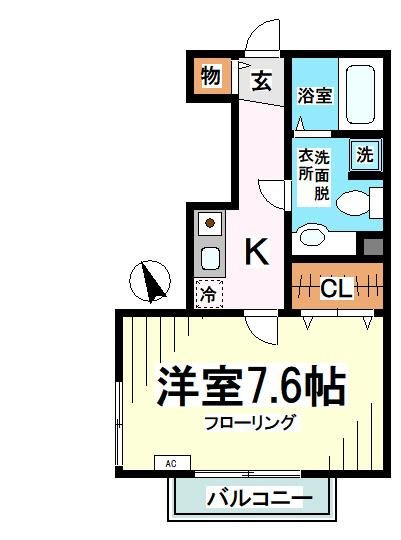 世田谷区砧７丁目のアパートの間取り