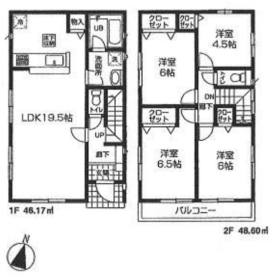 【間取り】 | 坂戸市鶴舞2丁目　中古戸建