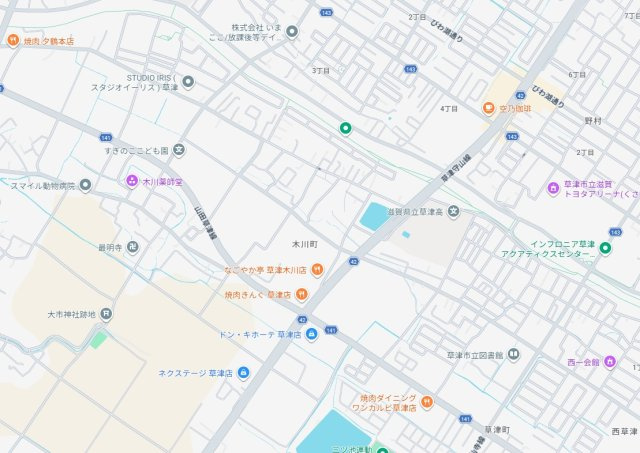 草津市木川町　第2期　新築一戸建ての地図
