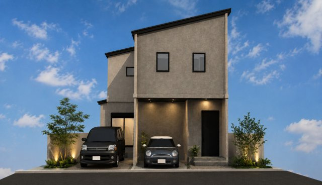 今里川原　駐車２台プラン　建築条件付き土地の外観パース|【外観イメージパース】