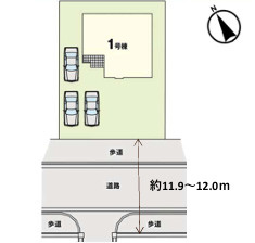 福津市若木台6期　１号棟の区画図