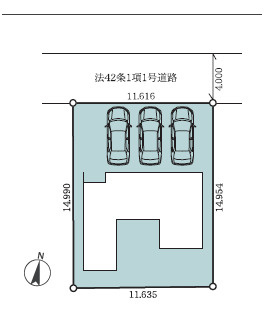 越谷市弥栄町1丁目　新築戸建ての区画図