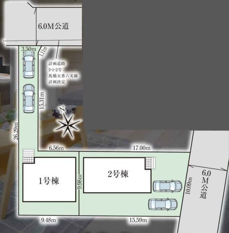 松戸市中和倉新築戸建【八ヶ崎小学校：10分】の区画図|区画配置図