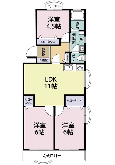 エメラルドマンション祇園の間取り