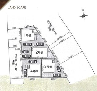 平塚市四之宮第28　新築一戸建て　2号棟の区画図|配置図