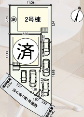 福岡市南区高木第３　2号棟の区画図