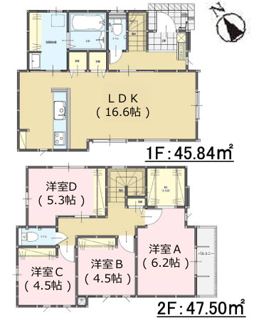 春日市昇町４丁目1期　２号棟の間取り