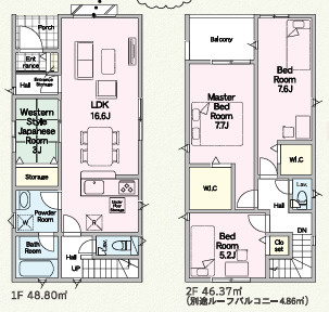 春日市伯玄町第１　１号棟の間取り