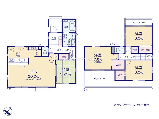 草加市新里町 新築分譲住宅 全2棟 2号棟の間取り