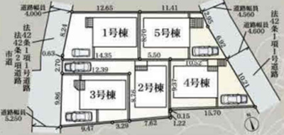 【区画図】 | 東大和市奈良橋6丁目　新築戸建　【全5棟】