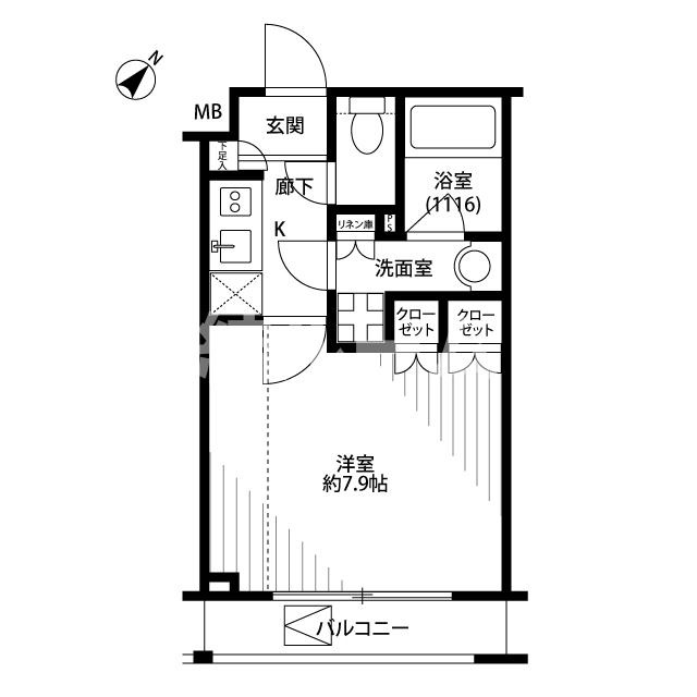 板橋区小豆沢３丁目の賃貸マンションの間取り