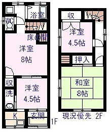 【間取り】 | 小松里町貸家
